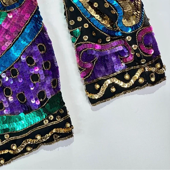 Jakelin Designs vintage silk sequin statement jacket XL - Picture 13 of 16